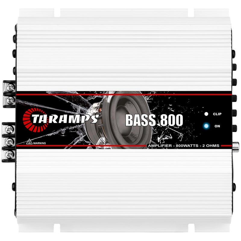 Taramp's Taramps Bass 800 2 Ohms Monoblock Amplifier 800 Watts Rms 1 Channel 14.4VDC Out Power Full Range, Great for Sub/Bass - Rca/High Level Input, Car Audio - Image 1